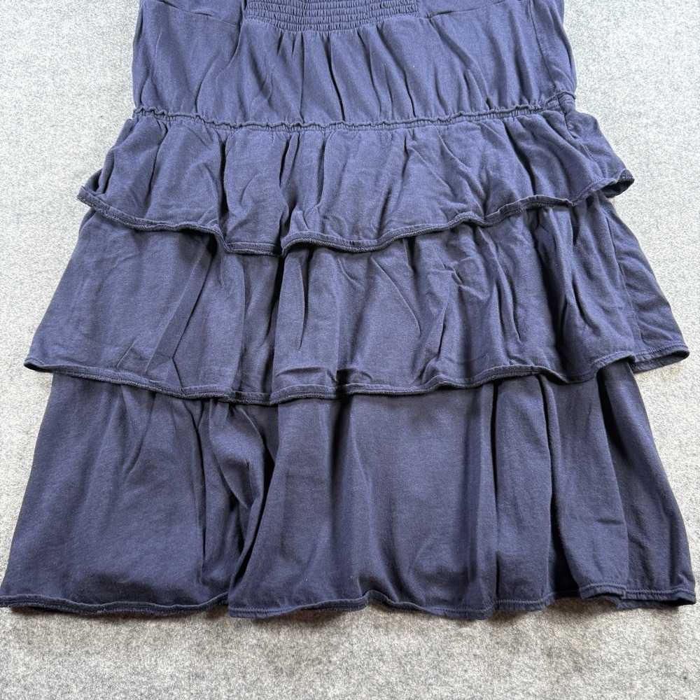American Eagle Outfitters Tiered Dress Womens XL Ruffles Navy Blue Boho Cottage - Picture 9 of 13